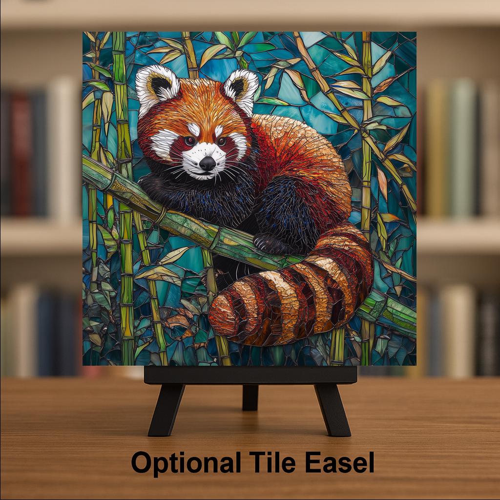 Red Panda Wall Art Ceramic Tile Wildlife Gift Red Panda Lover Decor Nature Tile Art