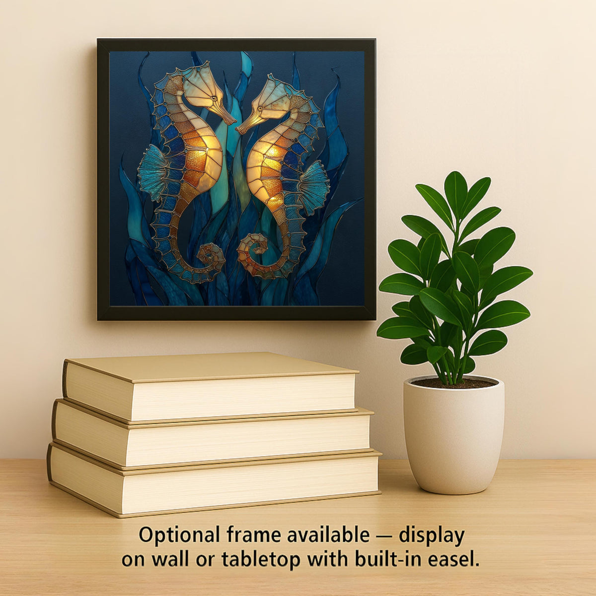 Seahorse Wall Art Ceramic Tile Coastal Bathroom Gift Jewel Teal Decor Beach House Art Ocean Gift Tile