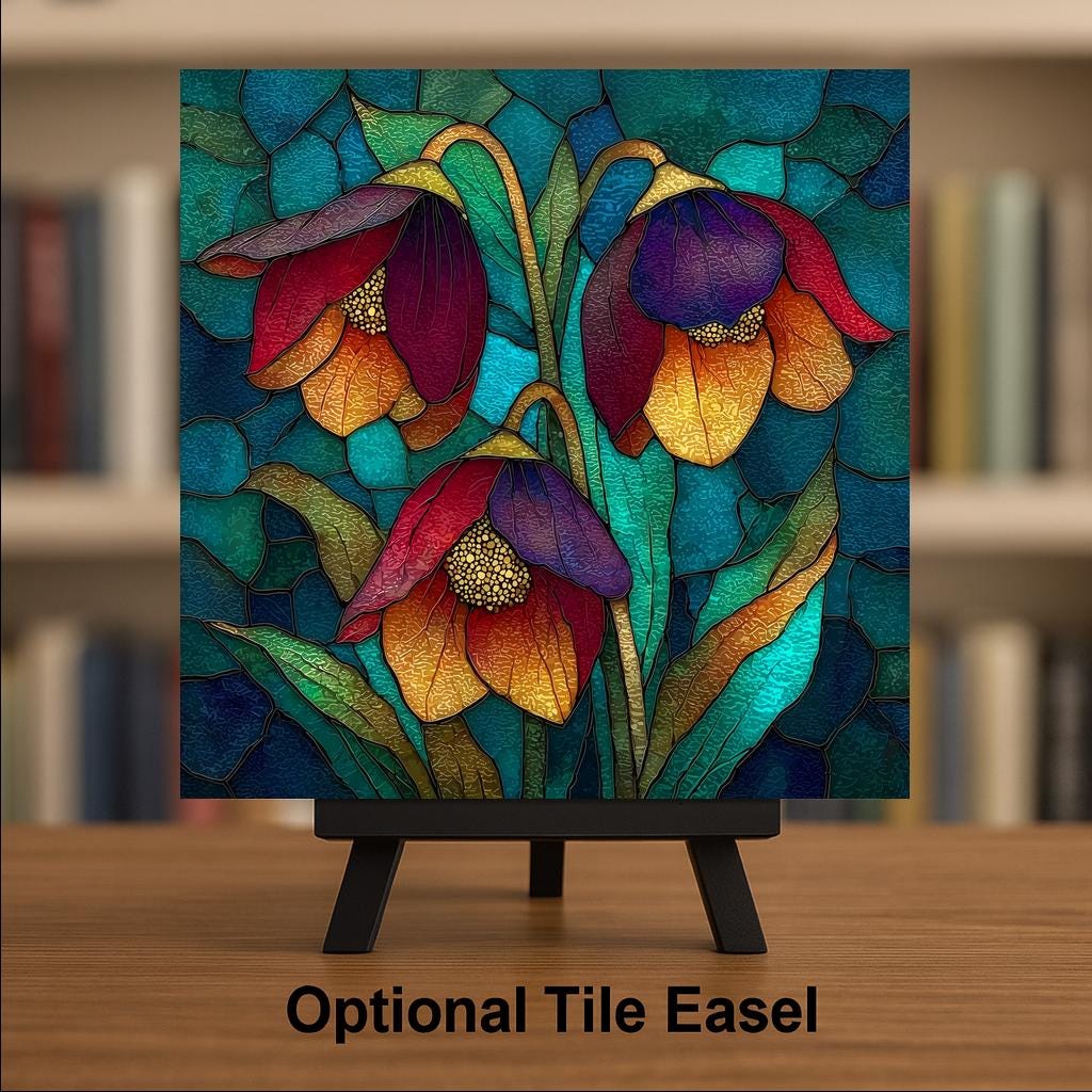 Hellebore Wall Art Ceramic Tile Dark Romance Gift Lenten Rose Decor Moody Floral Art Dark Home Gift Tile