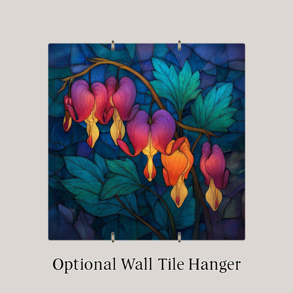 Bleeding Heart Wall Art Ceramic Tile Romantic Cottage Gift Moody Floral Decor Sympathy Art Flower Lover Tile