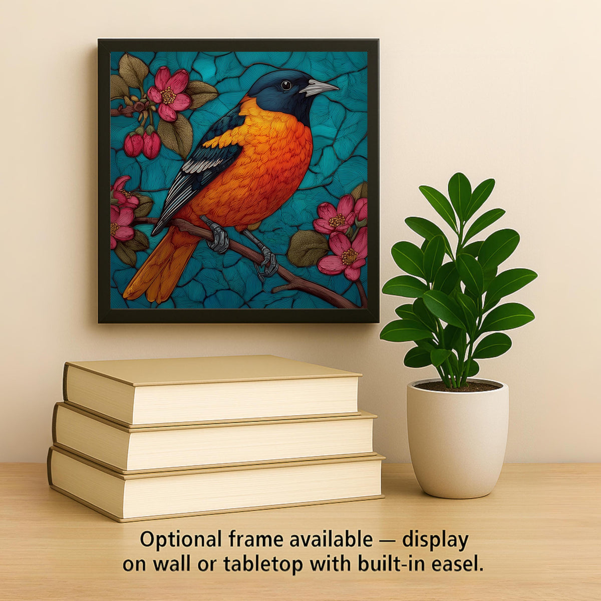 Baltimore Oriole Wall Art Ceramic Tile Bird Enthusiast Gift Orange Gold Decor Garden Bird Art Oriole Lover Gift Tile