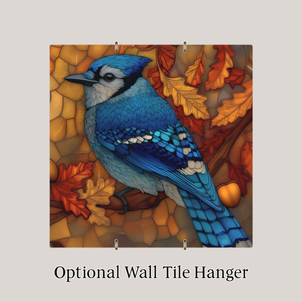 Blue Jay Wall Art Ceramic Tile Nature Art Gift Cobalt Blue Decor Songbird Home Art Blue Jay Lover Gift Tile