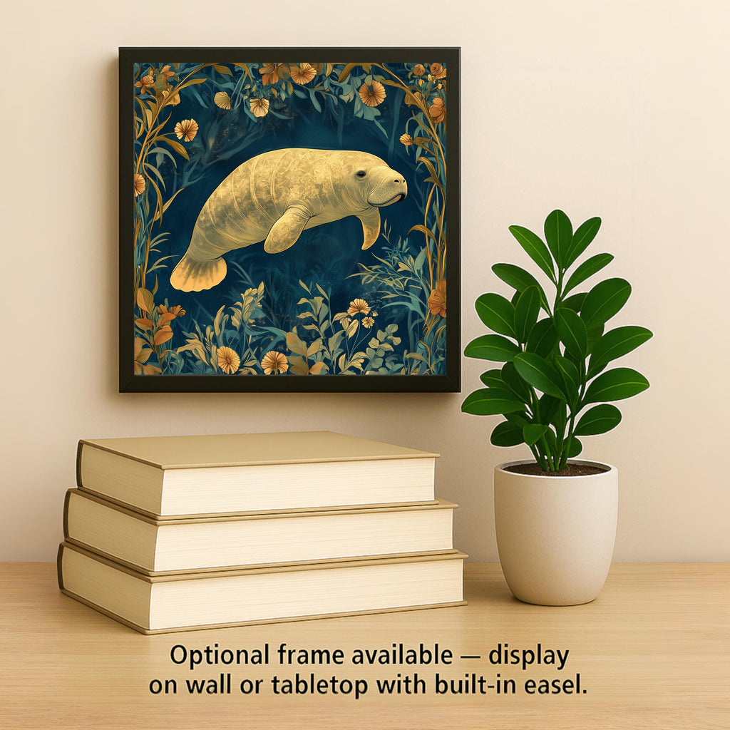 Irish Tile Style Manatee Wall Art Ceramic Tile Manatee Lover Gift Coastal Decor William ...