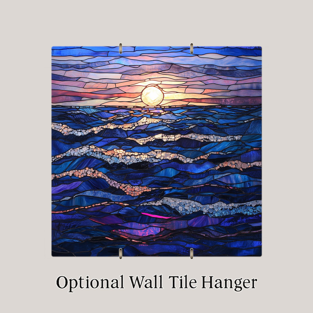 Ocean Waves Wall Art Ceramic Tile Coastal Gift Dawn Seascape Decor Beach House Art Ocean Lover Gift Sunrise Tile