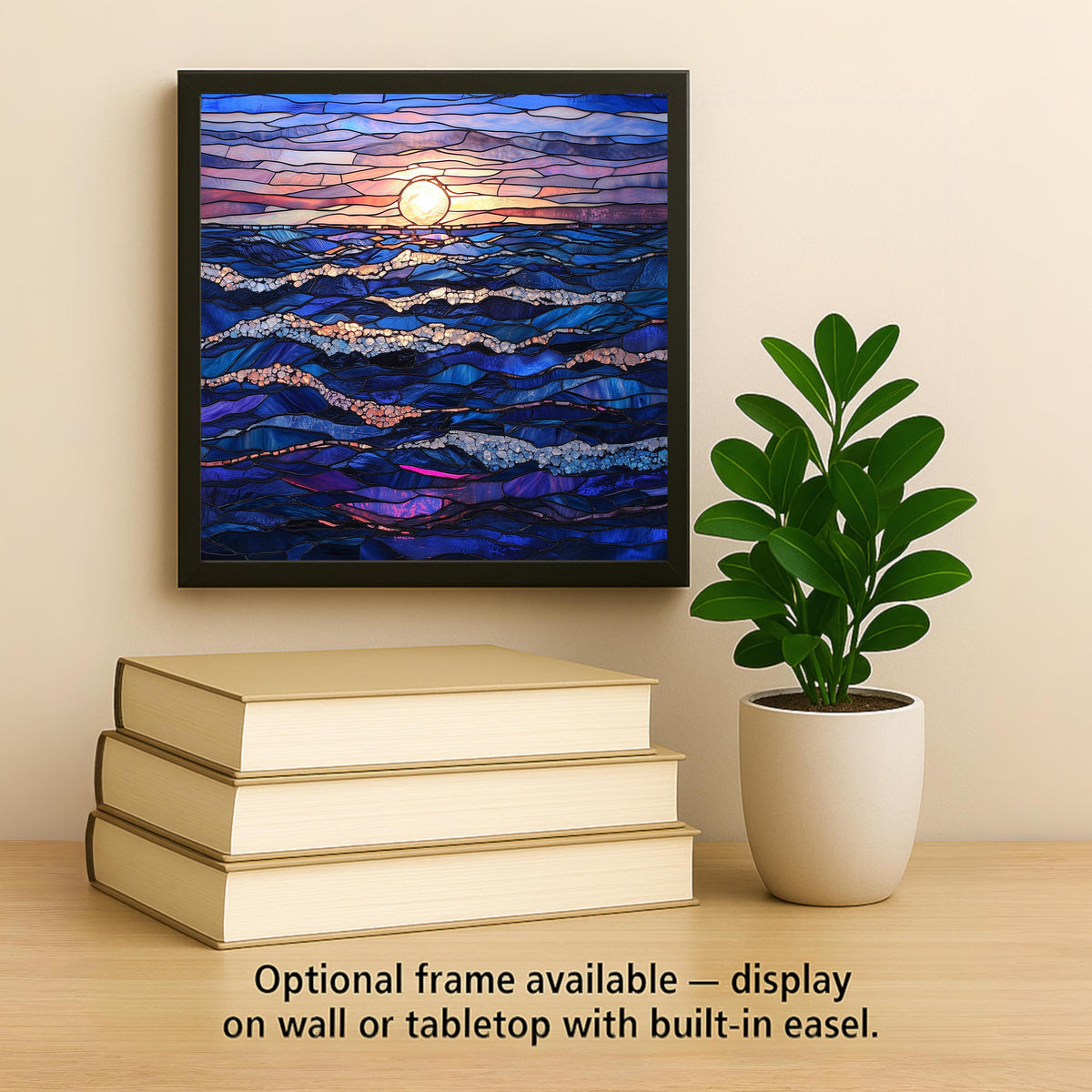 Ocean Waves Wall Art Ceramic Tile Coastal Gift Dawn Seascape Decor Beach House Art Ocean Lover Gift Sunrise Tile
