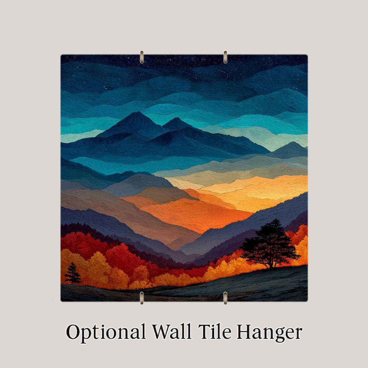 Great Smoky Mountains Wall Art Ceramic Tile Tennessee Gift National Park Decor Blue Ridge Nature Art Southern Home Gift