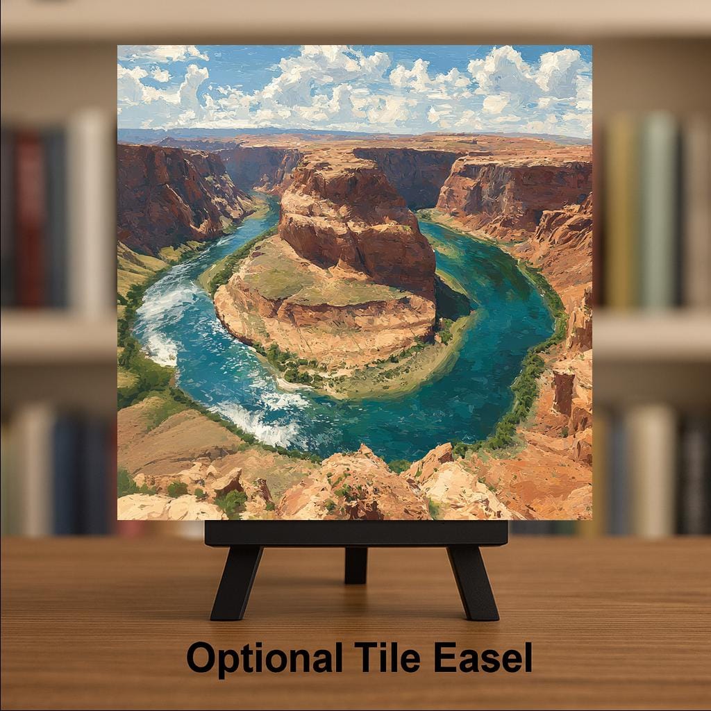 Horseshoe Bend Wall Art Ceramic Tile Arizona Gift Southwest Decor Colorado River Art Place Identity Nature Gift Canyon Art