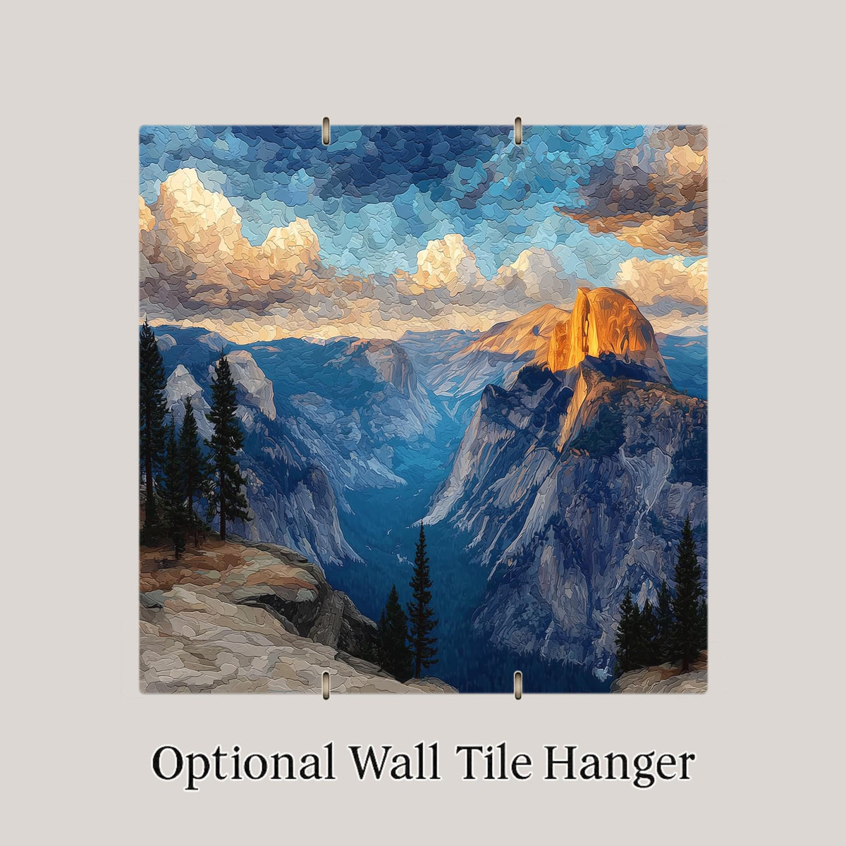 Glacier Point Wall Art Ceramic Tile Yosemite Gift California Decor Half Dome View National Park Art Nature Gift Panorama