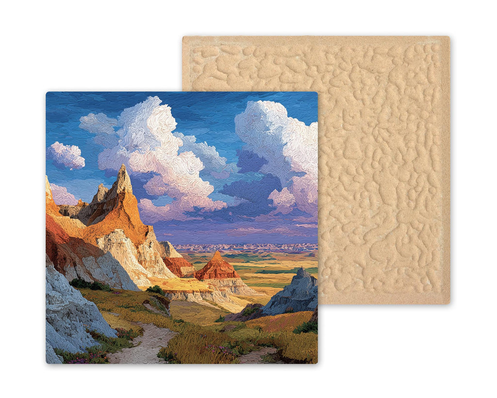Badlands National Park Wall Art Ceramic Tile South Dakota Gift Prairie Nature Decor Place Identity Art Midwest Nature Gift