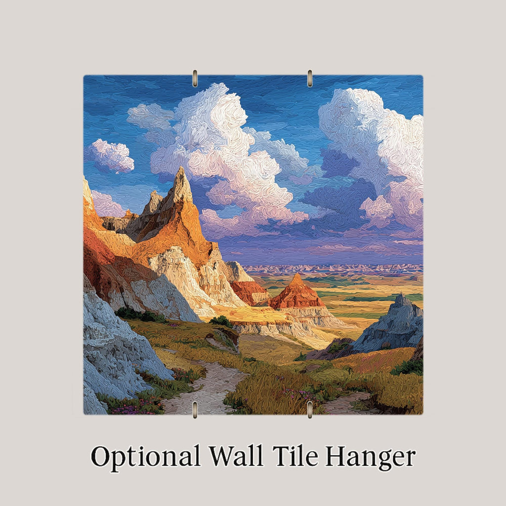 Badlands National Park Wall Art Ceramic Tile South Dakota Gift Prairie Nature Decor Place Identity Art Midwest Nature Gift