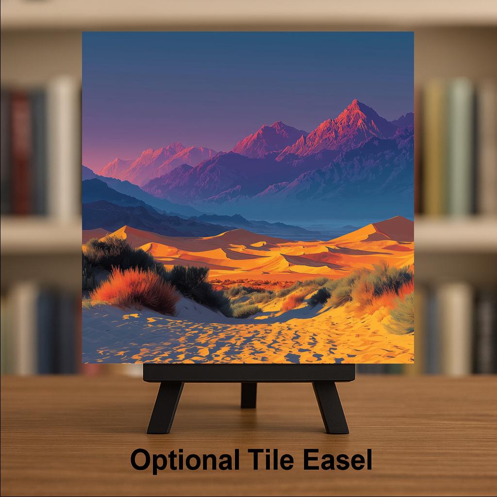 Death Valley Wall Art Ceramic Tile California Gift Southwest Decor Desert Dunes Nature Art Place Identity Badwater Art