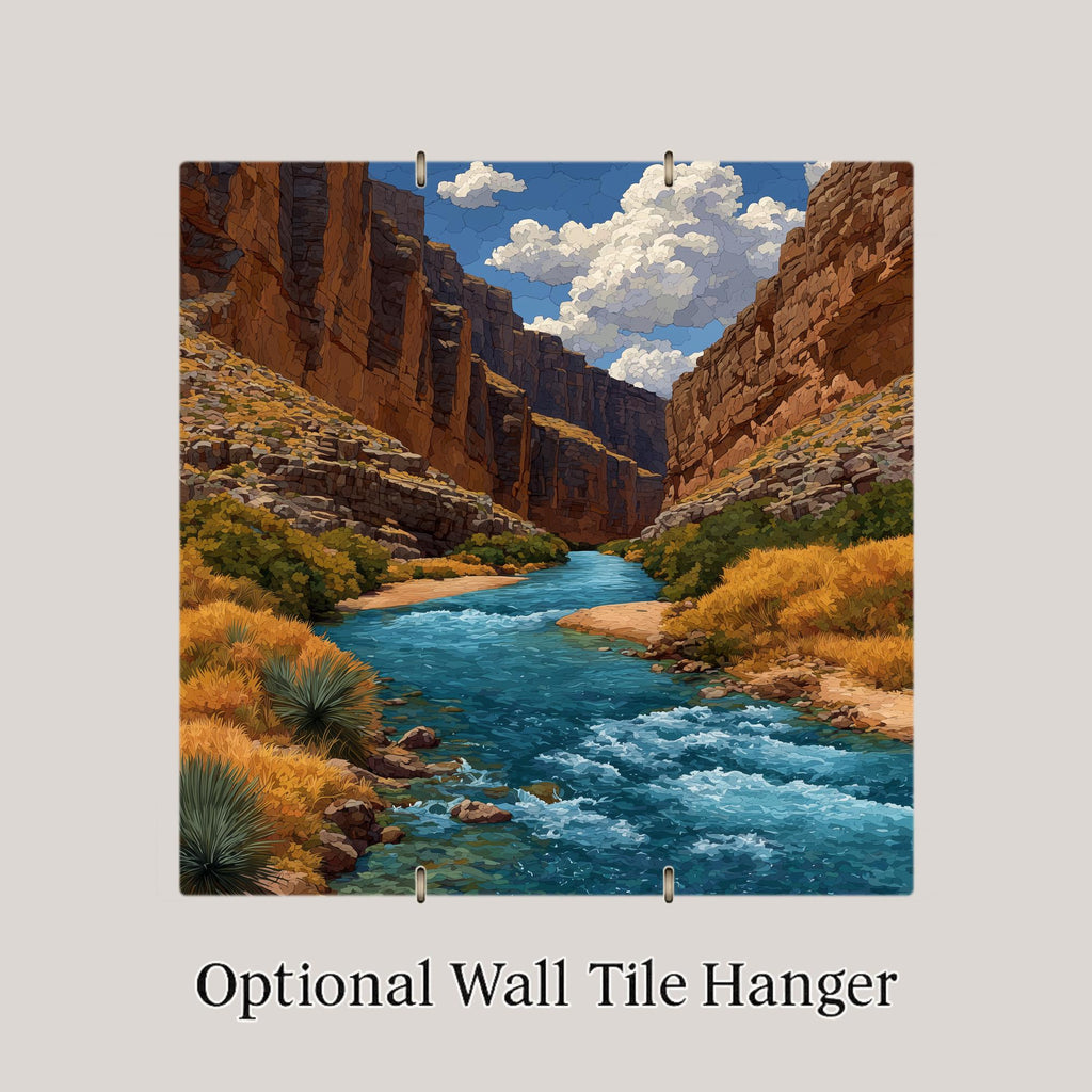 Big Bend National Park Wall Art Ceramic Tile Texas Gift Southwest Decor Rio Grande Nature Art Place Identity Desert Gift