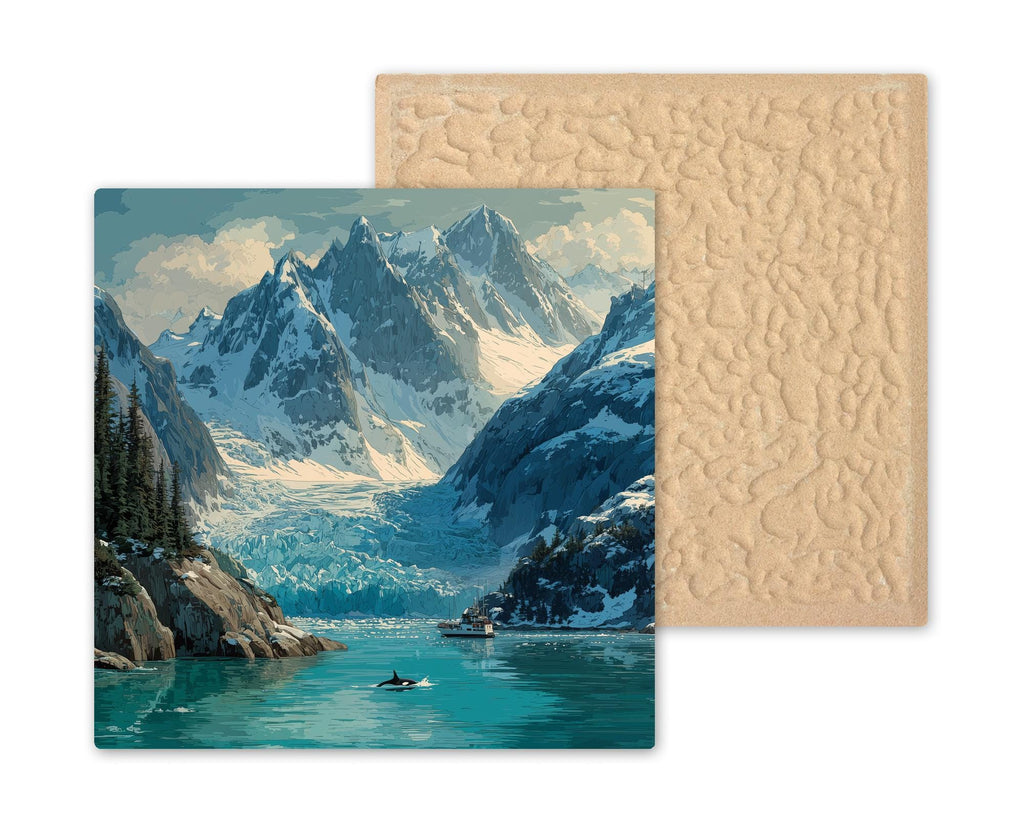 Kenai Fjords Wall Art Ceramic Tile Alaska Gift National Park Glacier Decor Tidewater Nature Art Place Identity Wildlife Gift