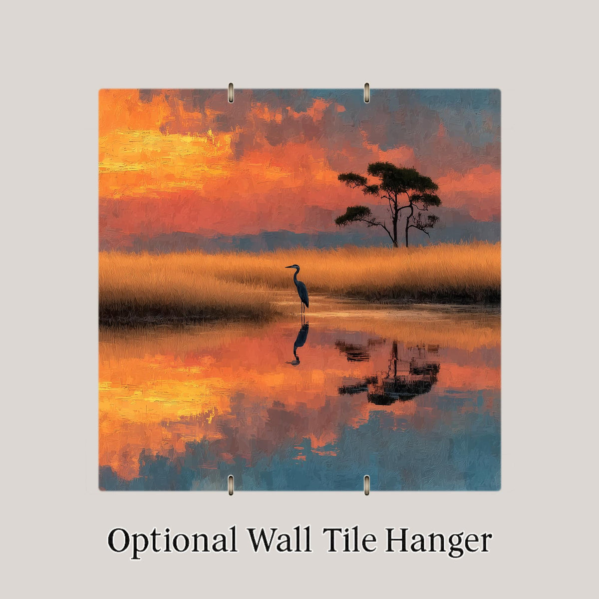 Everglades National Park Wall Art Ceramic Tile Florida Gift Wetlands Decor Great Blue Heron Nature Art Place Identity Gift