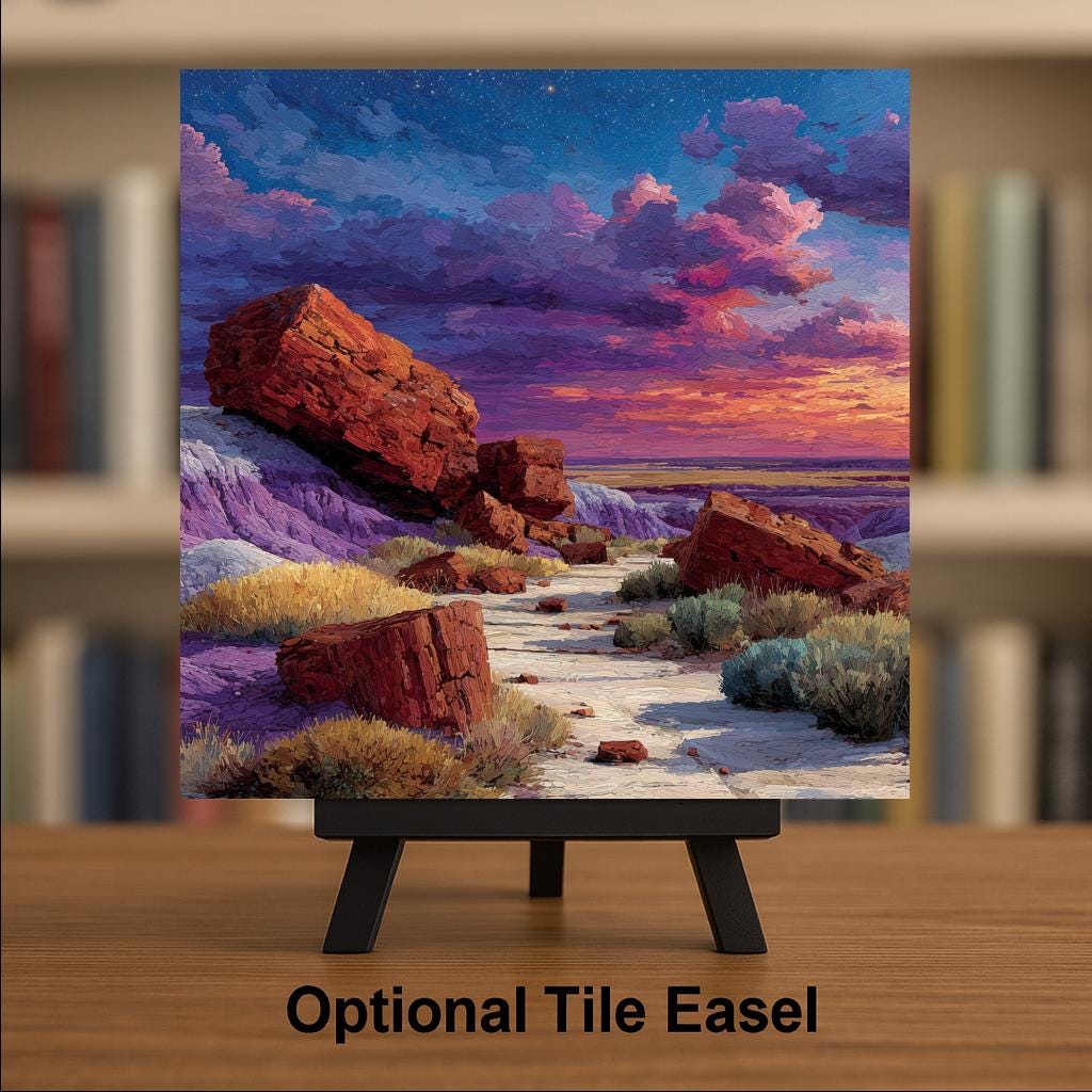 Petrified Forest Wall Art Ceramic Tile Arizona Gift National Park Painted Desert Decor Ancient Nature Art Place Identity Gift