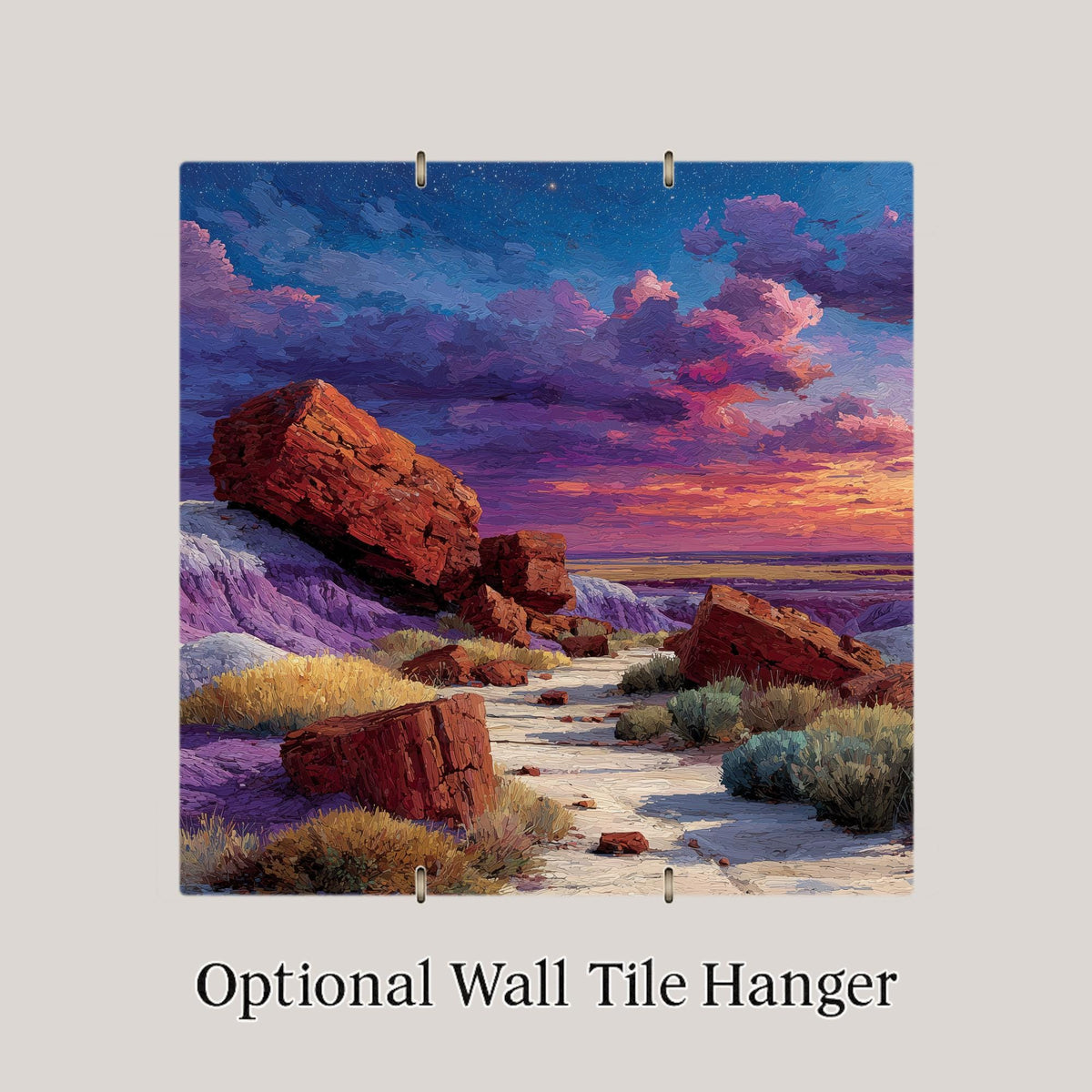 Petrified Forest Wall Art Ceramic Tile Arizona Gift National Park Painted Desert Decor Ancient Nature Art Place Identity Gift