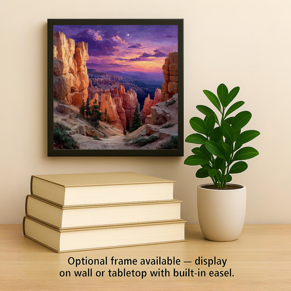 Bryce Canyon Wall Art Ceramic Tile Hiker Gift Purple Dusk Nature Art Southwest Decor Place Identity Travel Gift