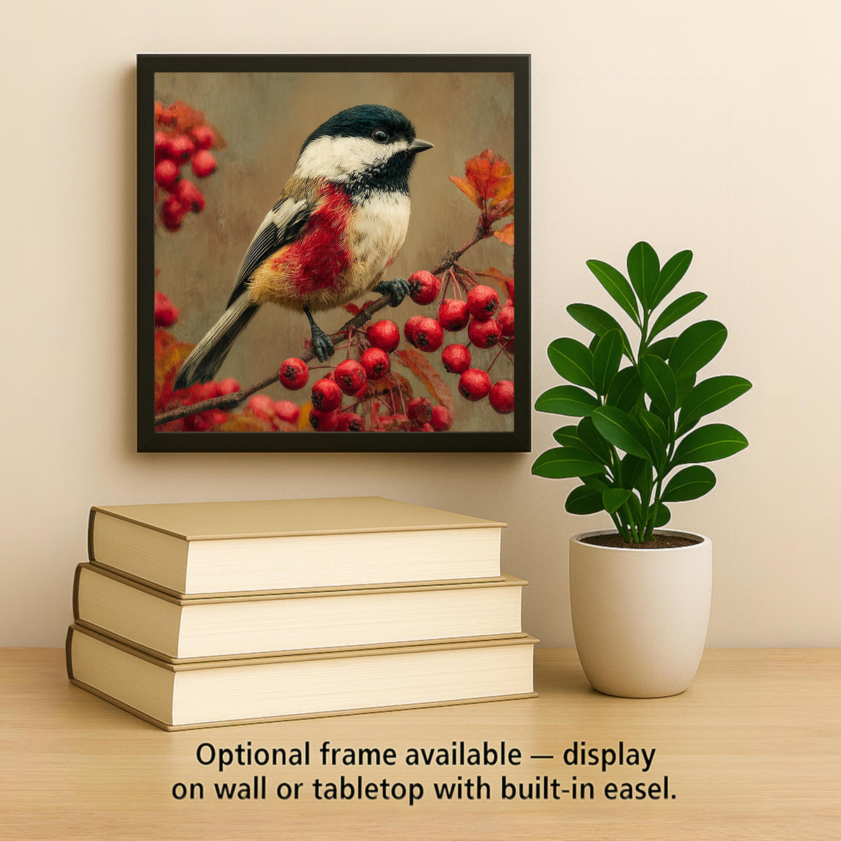 Chickadee Wall Art Ceramic Tile State Bird Gift Massachusetts Decor Maine Art Birdwatcher Gift Place Identity Nature