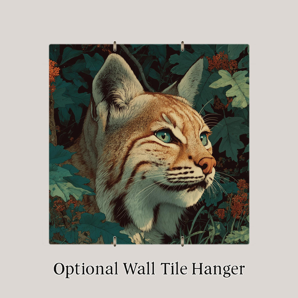 Bobcat Wall Art Ceramic Tile Woodland Gift Wildlife Nature Art Cabin Decor Wild Cat Lover Nature Gift Southwest