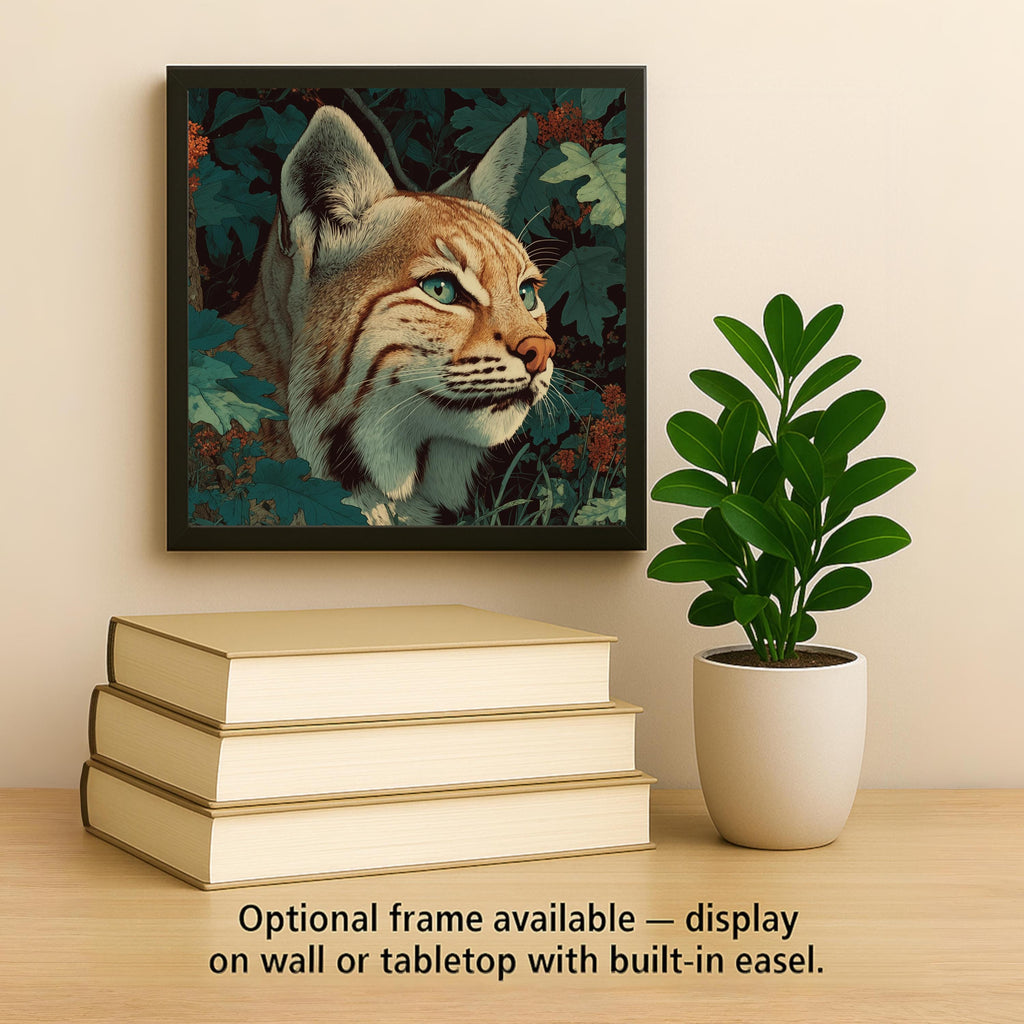 Bobcat Wall Art Ceramic Tile Woodland Gift Wildlife Nature Art Cabin Decor Wild Cat Lover Nature Gift Southwest