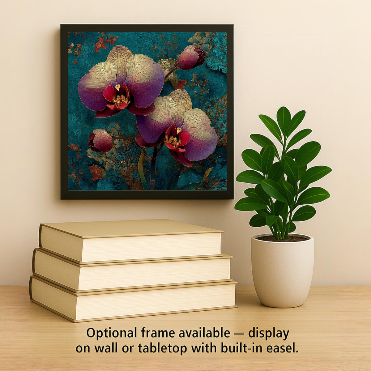 Orchid Wall Art Ceramic Tile Art Nouveau Gift Botanical Floral Decor Exotic Nature Art Orchid Lover Nature Gift
