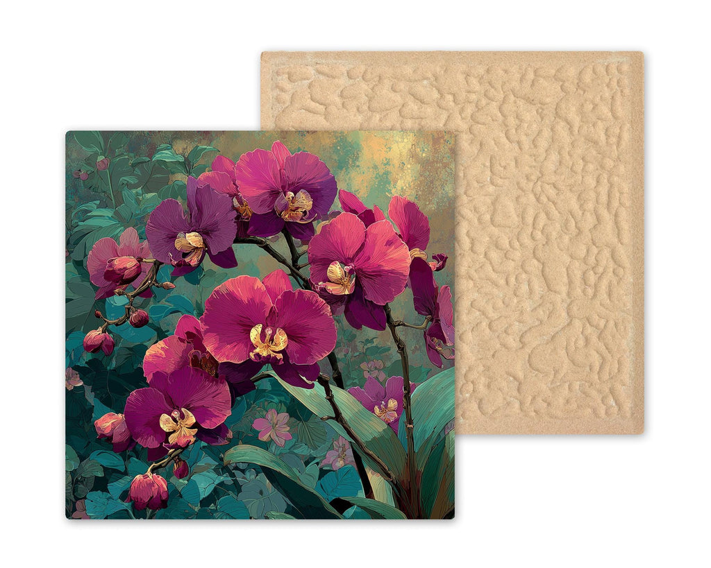 Orchid Wall Art Ceramic Tile Tropical Gift Botanical Floral Decor Exotic Nature Art Orchid Lover Nature Gift