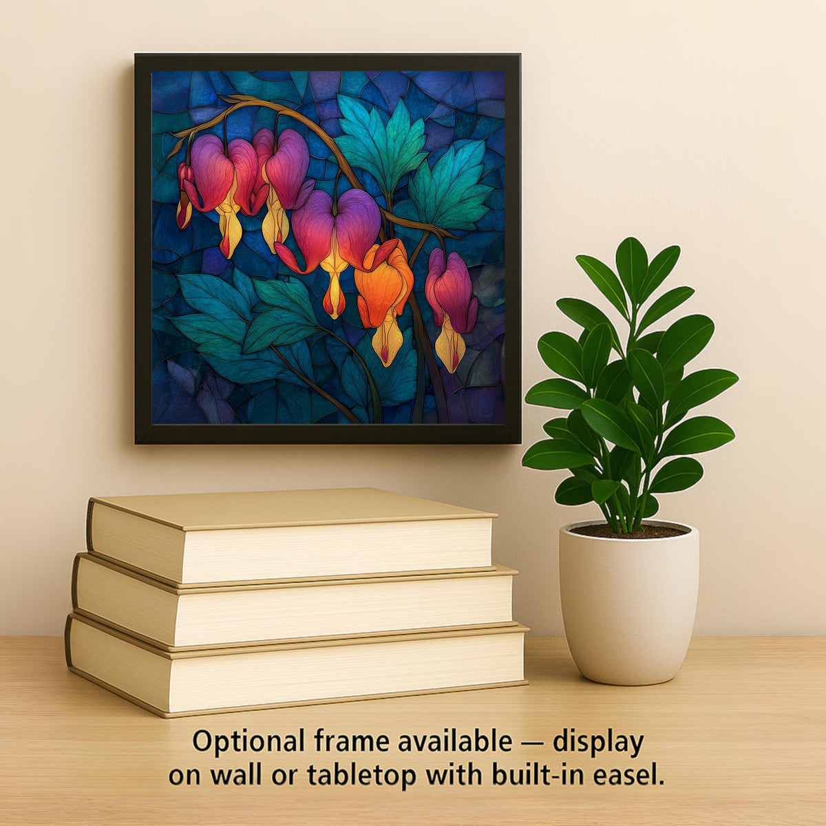 Bleeding Heart Wall Art Ceramic Tile Romantic Cottage Gift Moody Floral Decor Sympathy Art Flower Lover Tile
