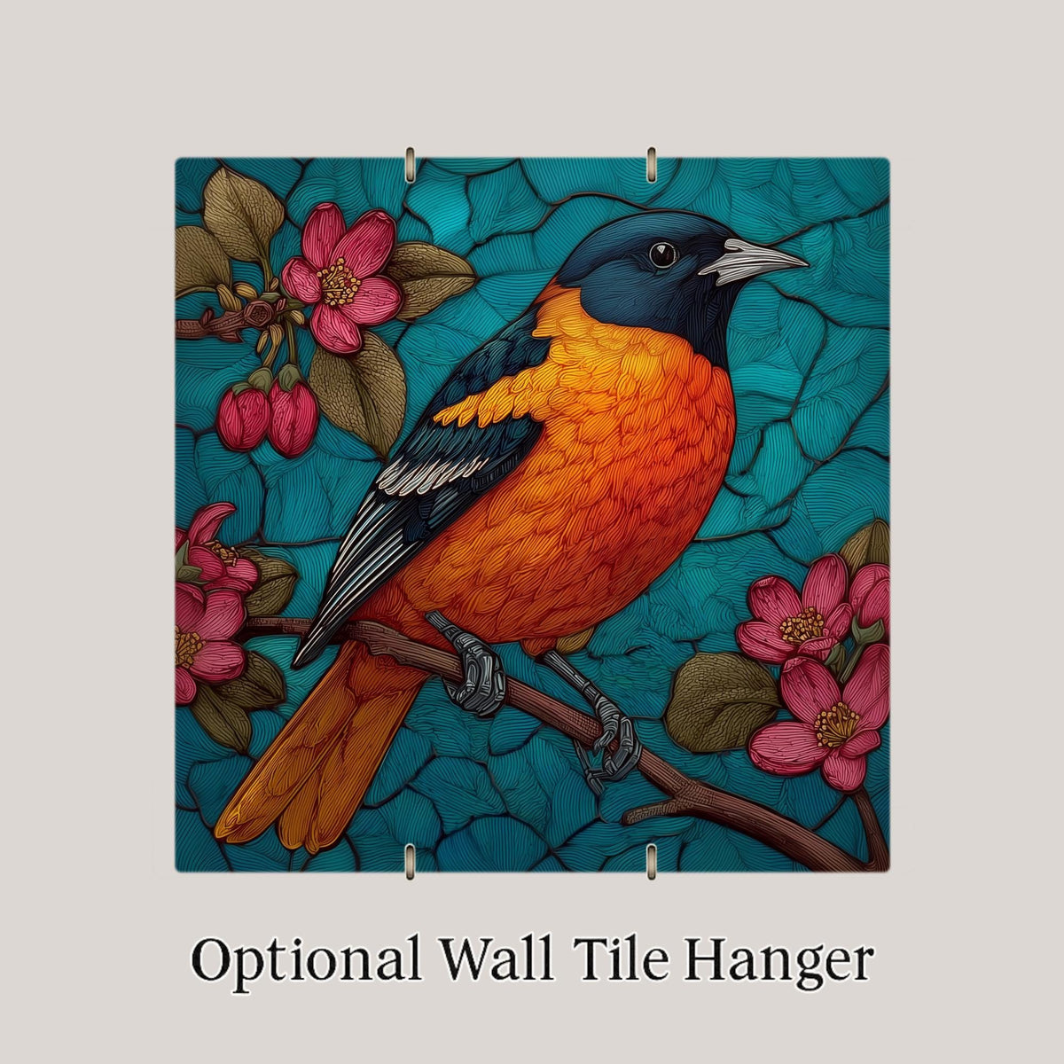 Baltimore Oriole Wall Art Ceramic Tile Bird Enthusiast Gift Orange Gold Decor Garden Bird Art Oriole Lover Gift Tile