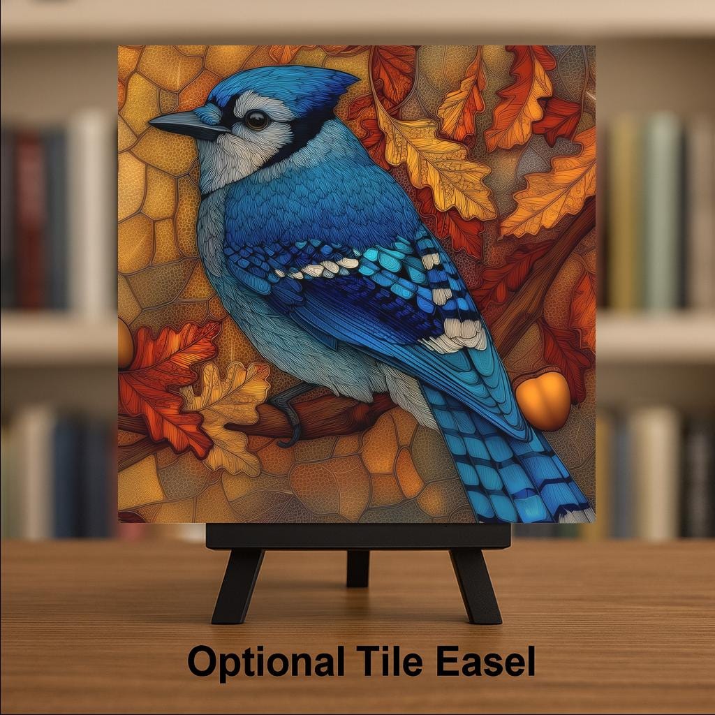 Blue Jay Wall Art Ceramic Tile Nature Art Gift Cobalt Blue Decor Songbird Home Art Blue Jay Lover Gift Tile