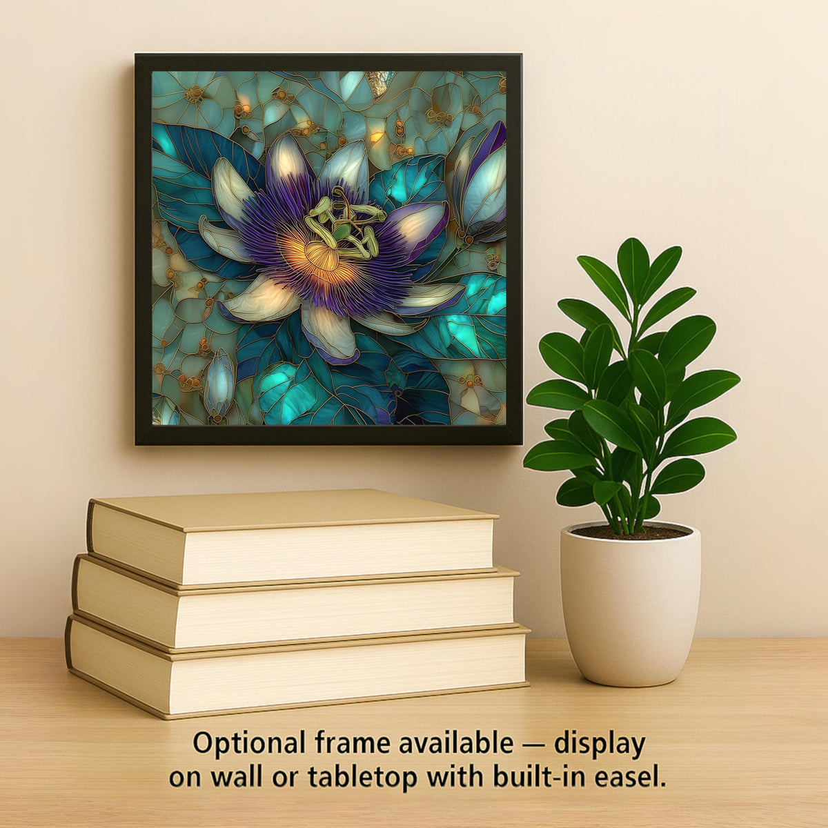 Passionflower Wall Art Ceramic Tile Botanical Gift Purple White Decor Exotic Flower Art Nature Lover Gift Tile