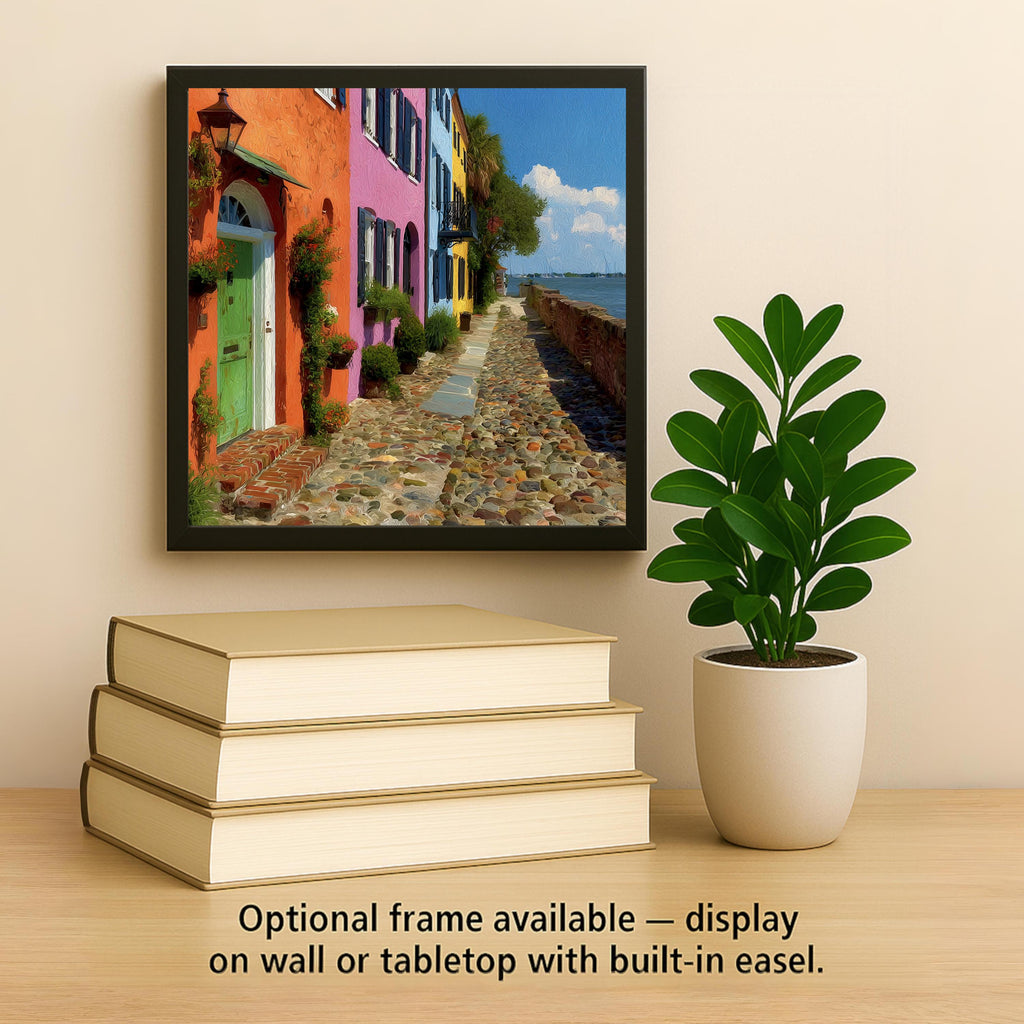 Charleston Wall Art Ceramic Tile Stained Glass Style South Carolina Gift Rainbow Row Decor Place Identity