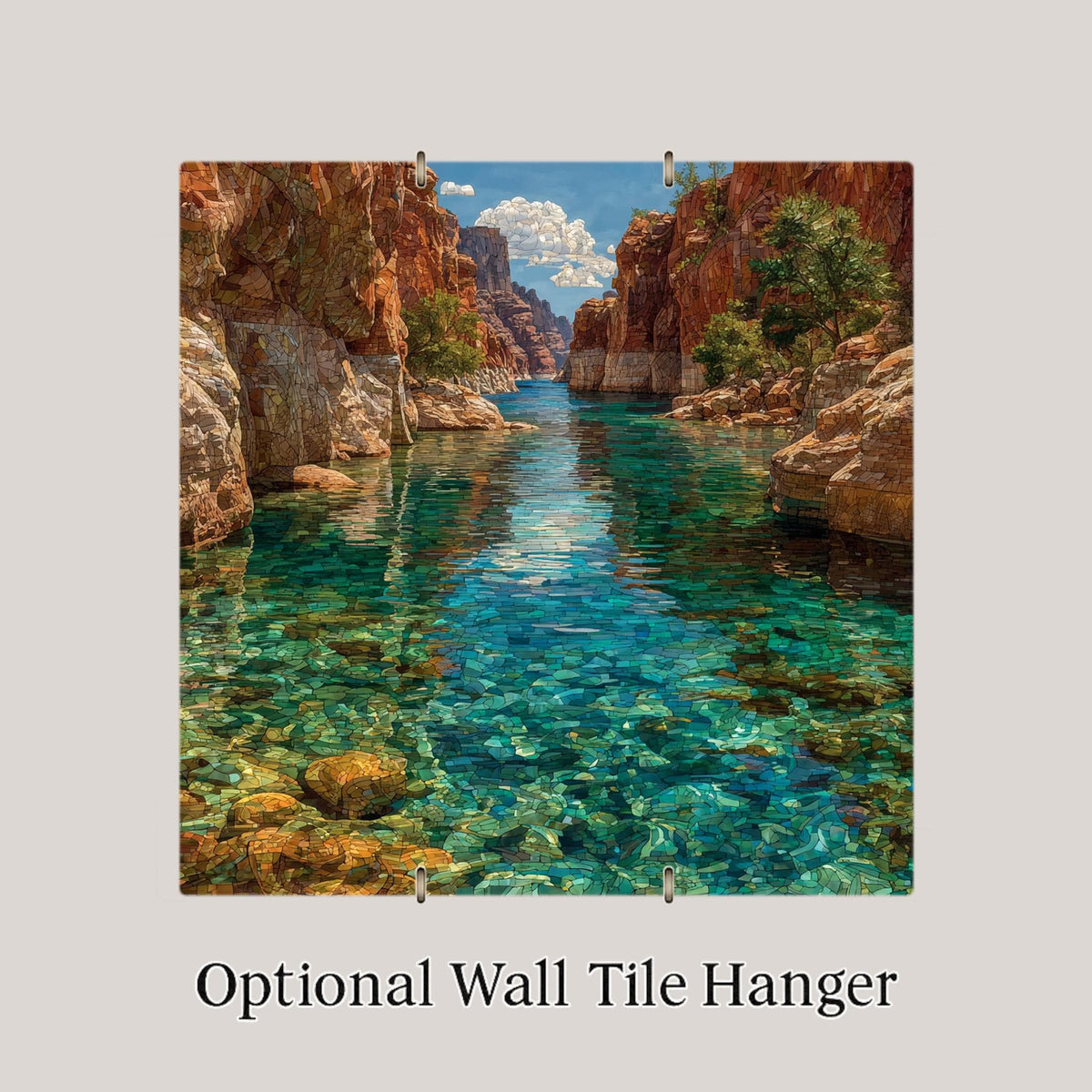Lake Powell Wall Art Ceramic Tile Stained Glass Style Utah Arizona Gift Canyon Lake Decor Place Identity