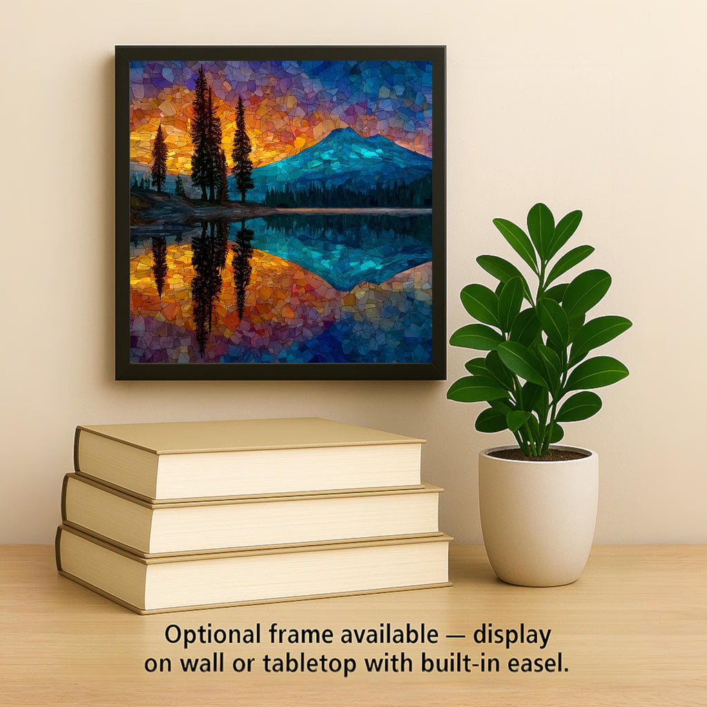 Bend Oregon Wall Art Ceramic Tile Stained Glass Style Oregon Gift High Desert Mountain Decor Place Identity