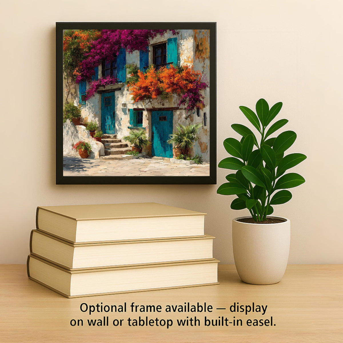 Bougainvillea Wall Art Ceramic Tile Stained Glass Style Mediterranean Coastal Floral Botanical Gift Decor