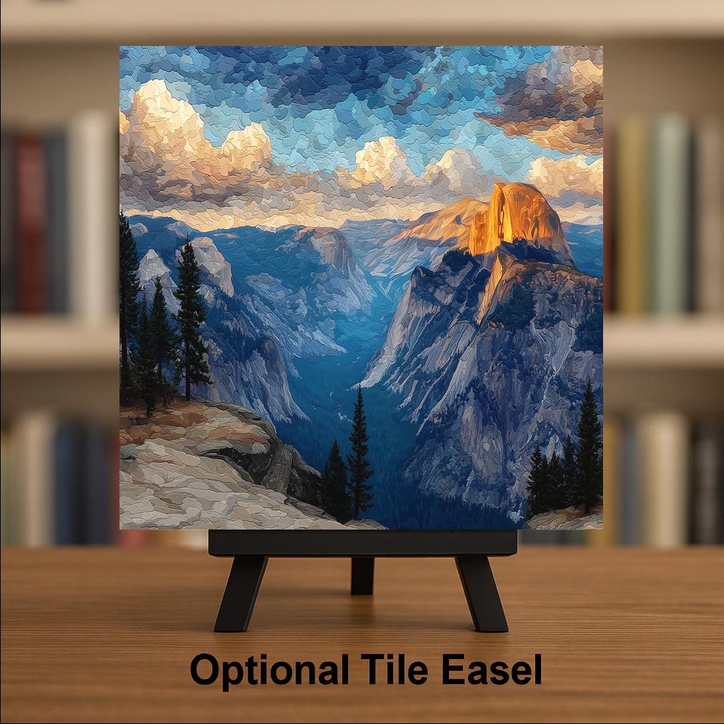 Glacier Point Wall Art Ceramic Tile Yosemite Gift California Decor Half Dome View National Park Art Nature Gift Panorama