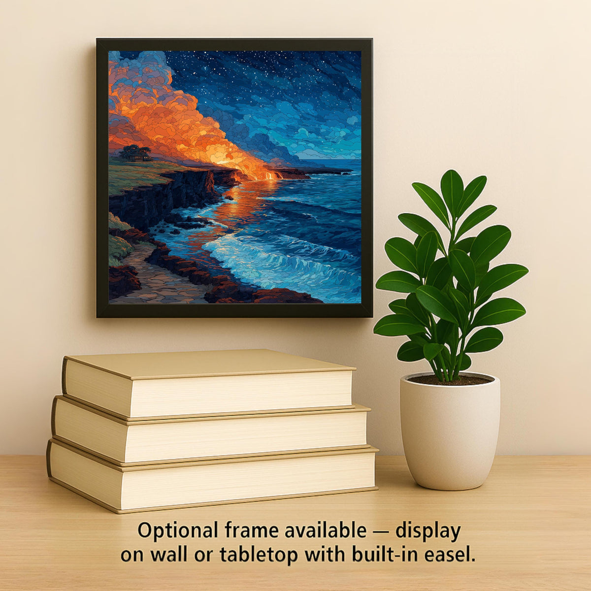 Hawaii Volcanoes Wall Art Ceramic Tile Hawaii Gift National Park Decor Lava Flow Nature Art Place Identity Tropical Gift