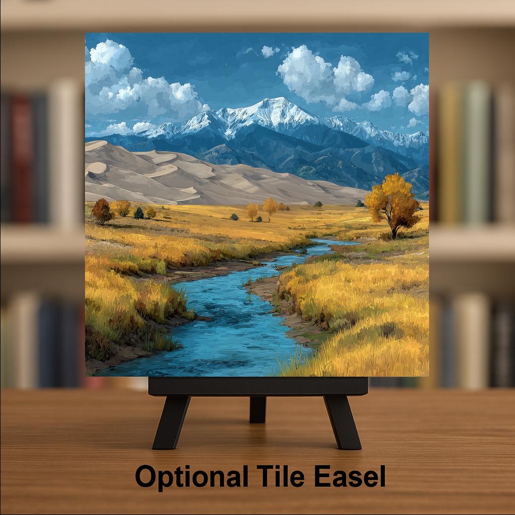 Great Sand Dunes Wall Art Ceramic Tile Colorado Gift National Park Decor Rocky Mountain Nature Art Place Identity Sand Art