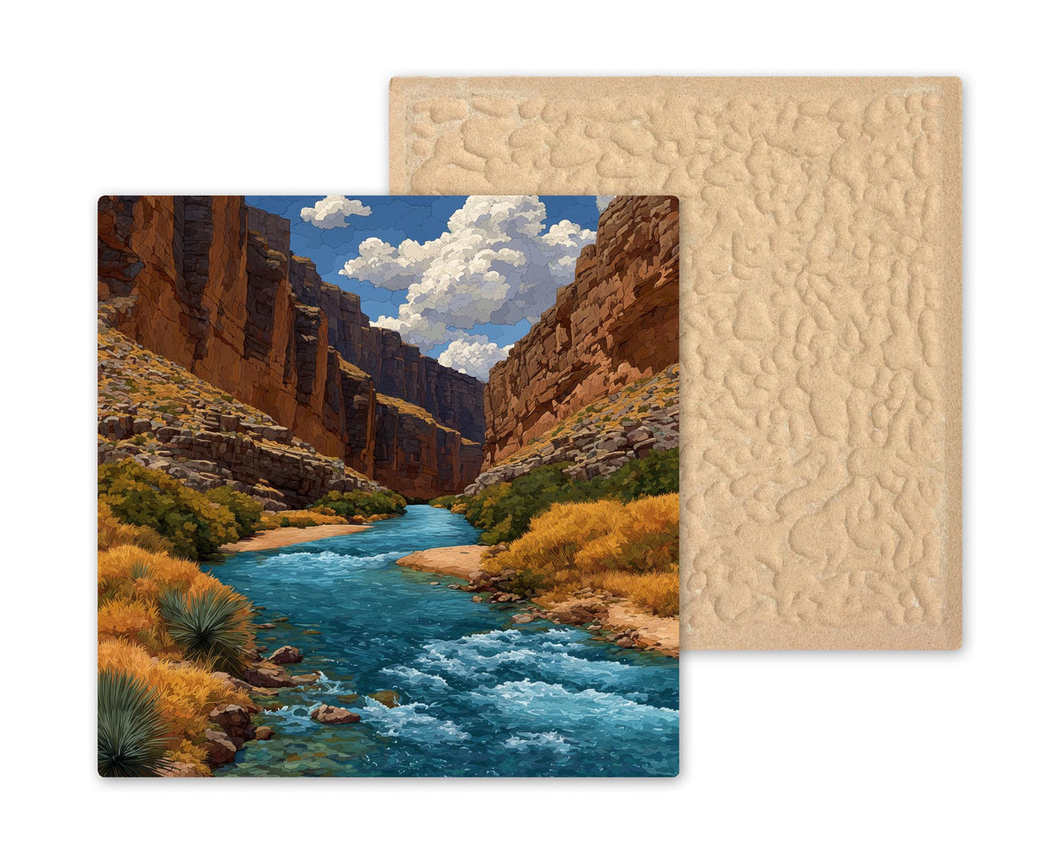 Big Bend National Park Wall Art Ceramic Tile Texas Gift Southwest Decor Rio Grande Nature Art Place Identity Desert Gift
