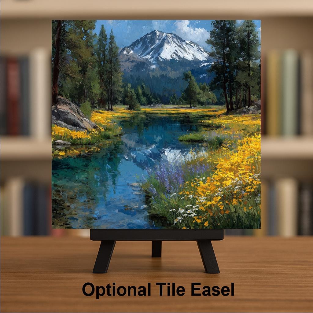 Lassen Volcanic National Park Wall Art Ceramic Tile California Gift Volcano Decor Geothermal Nature Art Place Identity Gift