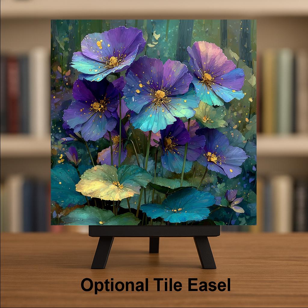 Violet Wall Art Ceramic Tile State Flower Gift Illinois Decor New Jersey Art Place Identity Botanical Nature Gift