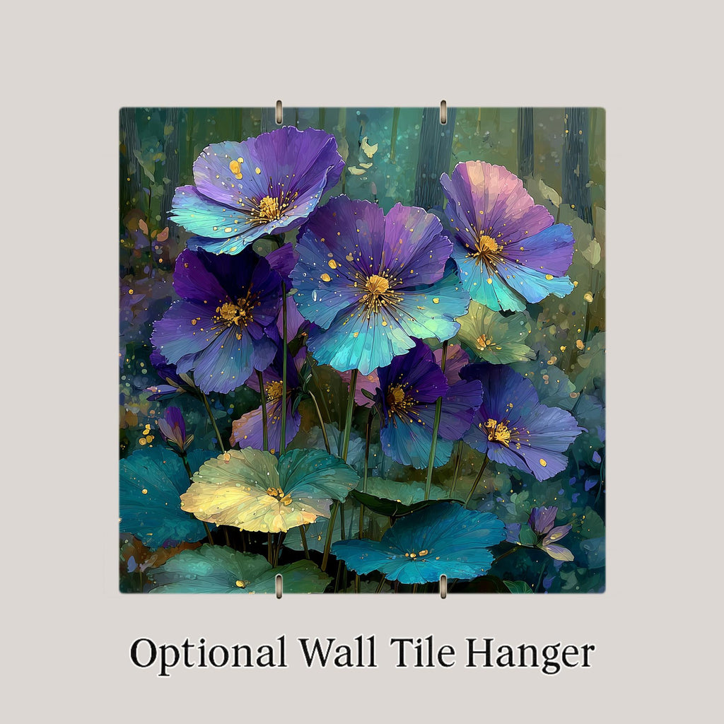 Violet Wall Art Ceramic Tile State Flower Gift Illinois Decor New Jersey Art Place Identity Botanical Nature Gift