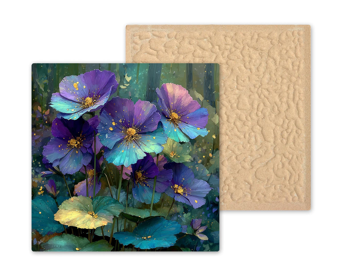 Violet Wall Art Ceramic Tile State Flower Gift Illinois Decor New Jersey Art Place Identity Botanical Nature Gift