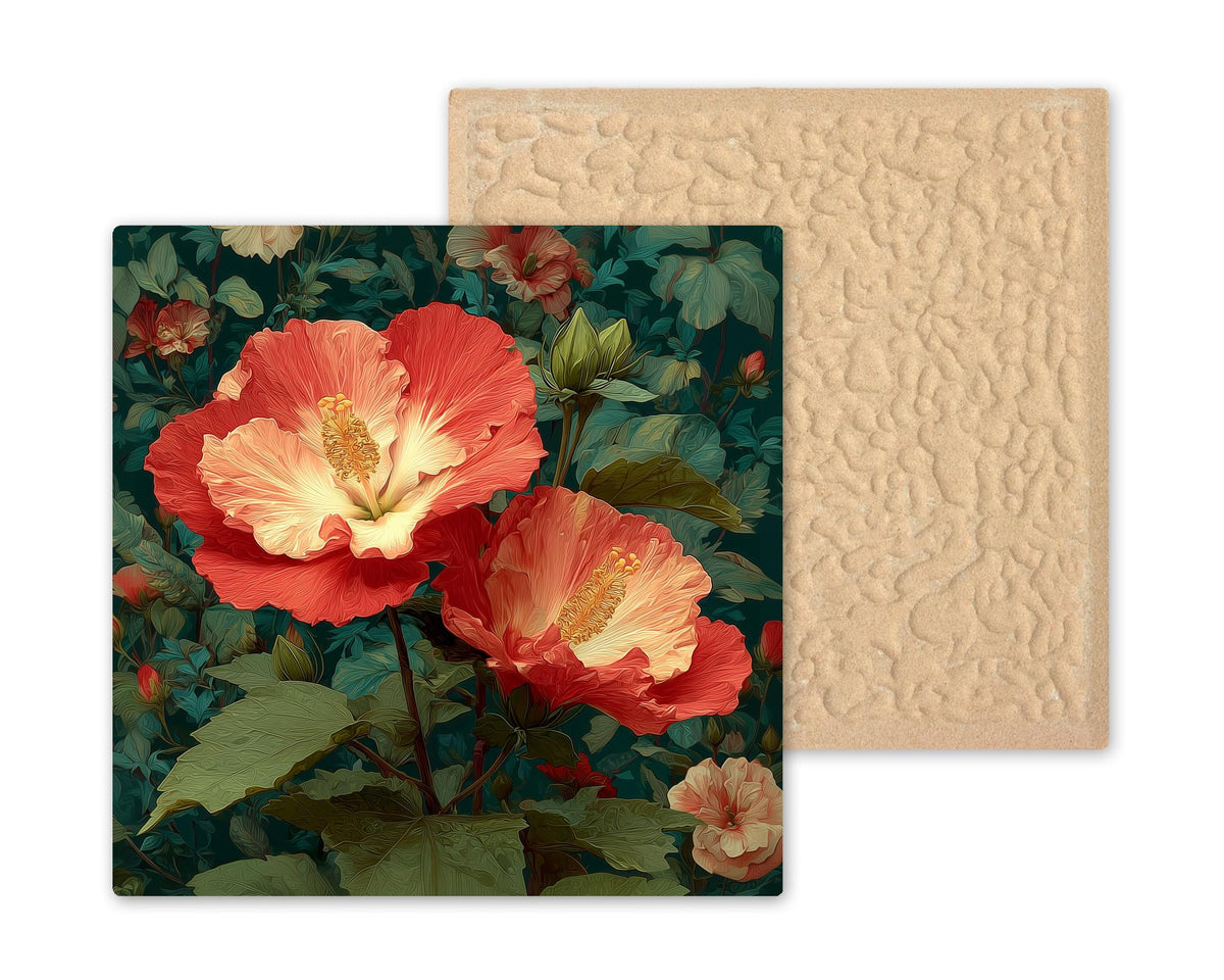 Hibiscus Wall Art Ceramic Tile Hawaii Gift State Flower Decor Tropical Nature Art Place Identity Hawaiian Nature