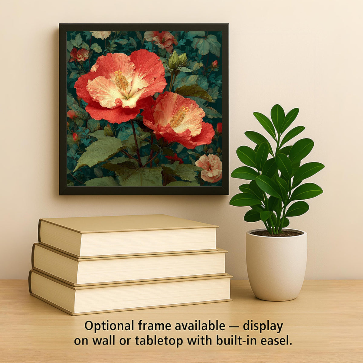 Hibiscus Wall Art Ceramic Tile Hawaii Gift State Flower Decor Tropical Nature Art Place Identity Hawaiian Nature