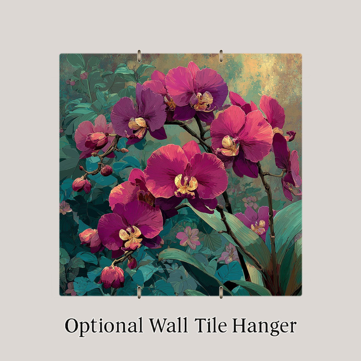 Orchid Wall Art Ceramic Tile Tropical Gift Botanical Floral Decor Exotic Nature Art Orchid Lover Nature Gift