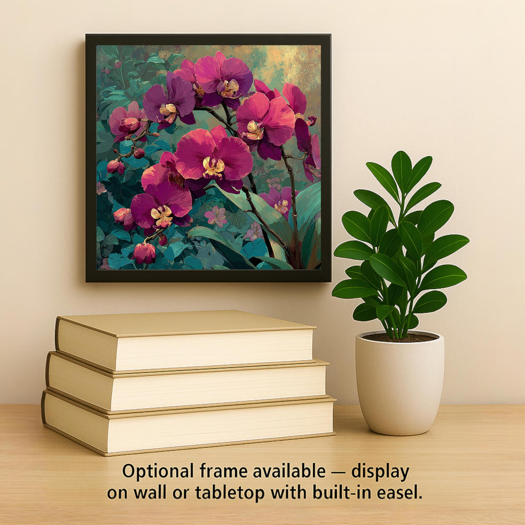 Orchid Wall Art Ceramic Tile Tropical Gift Botanical Floral Decor Exotic Nature Art Orchid Lover Nature Gift