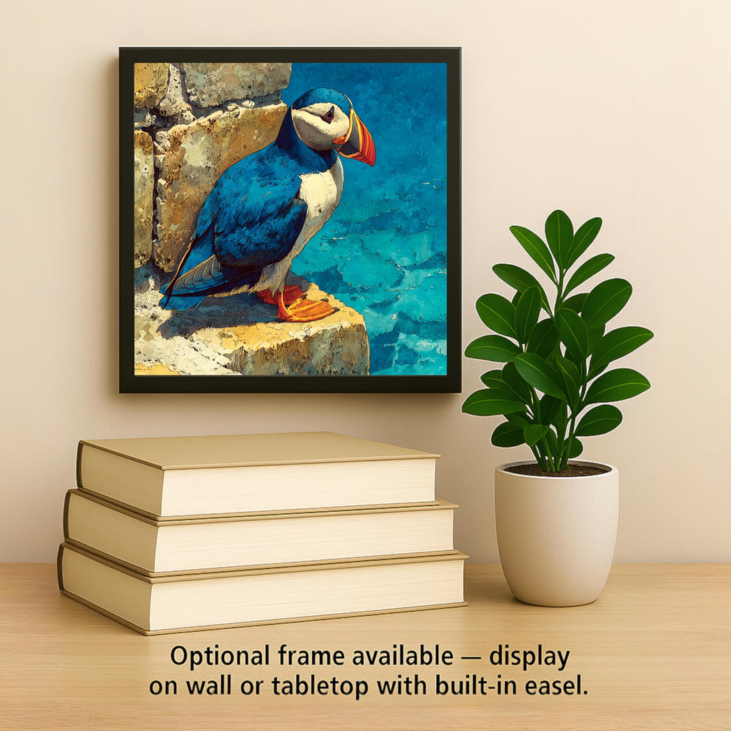 Puffin Wall Art Ceramic Tile Coastal Bird Gift Ocean Nature Art Birdwatcher Gift Maine Decor Place Identity