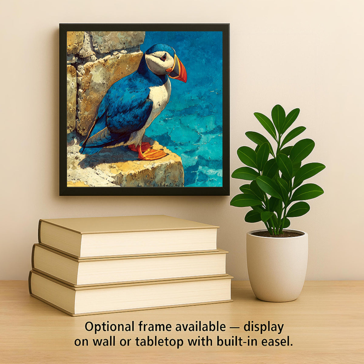 Puffin Wall Art Ceramic Tile Coastal Bird Gift Ocean Nature Art Birdwatcher Gift Maine Decor Place Identity