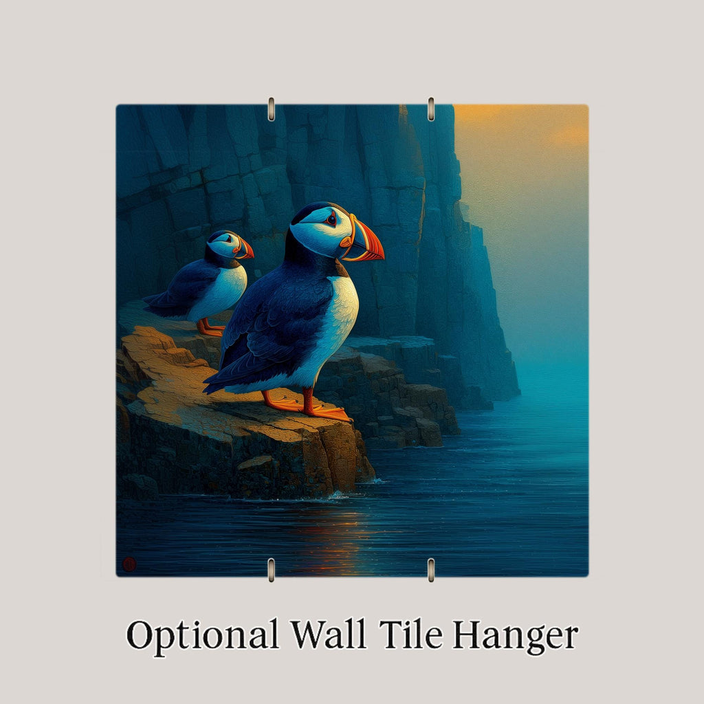 Puffin Wall Art Ceramic Tile Iceland Gift Travel Decor Coastal Bird Art Place Identity Nature Gift Birdwatcher Art