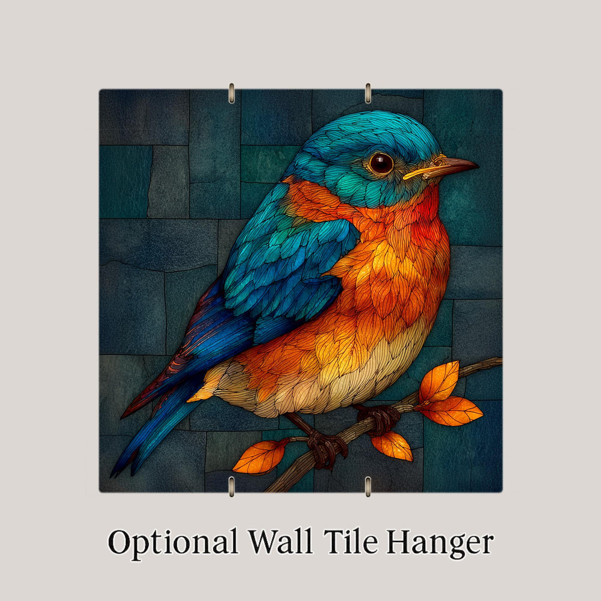 Bluebird Wall Art Ceramic Tile Stained Glass Style State Bird Gift New York Missouri Memorial Bird Nature Art